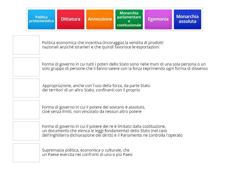 LESSICO STORIA - Match up