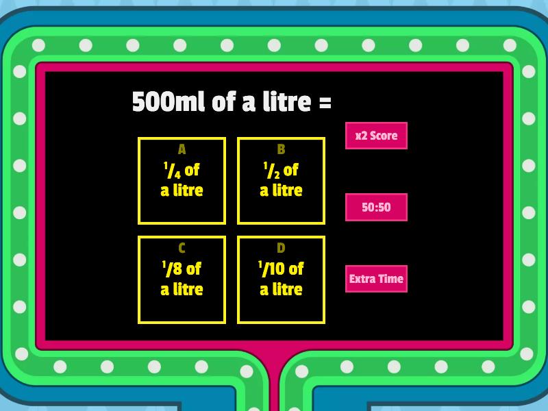 Fractions & Capacity 3rd Class - Gameshow quiz