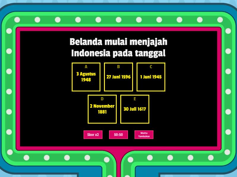 Sejarah - Gameshow Quiz