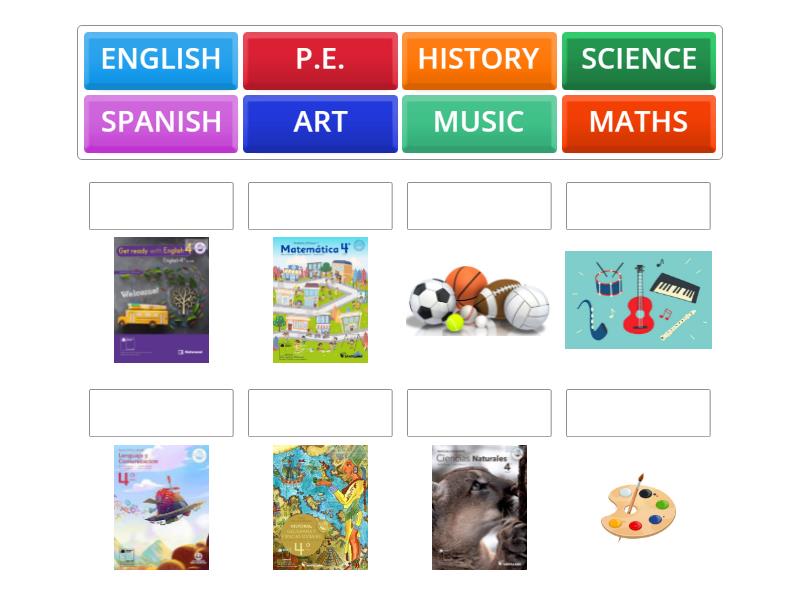 SCHOOL SUBJECTS - Match up