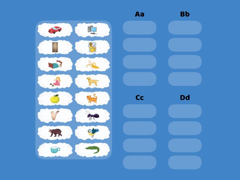 Phonics - Letters A,B,C,D - Group Sort