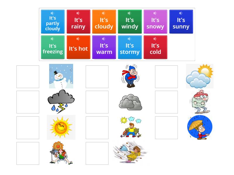 4. WEATHER Matching activity - Une las parejas