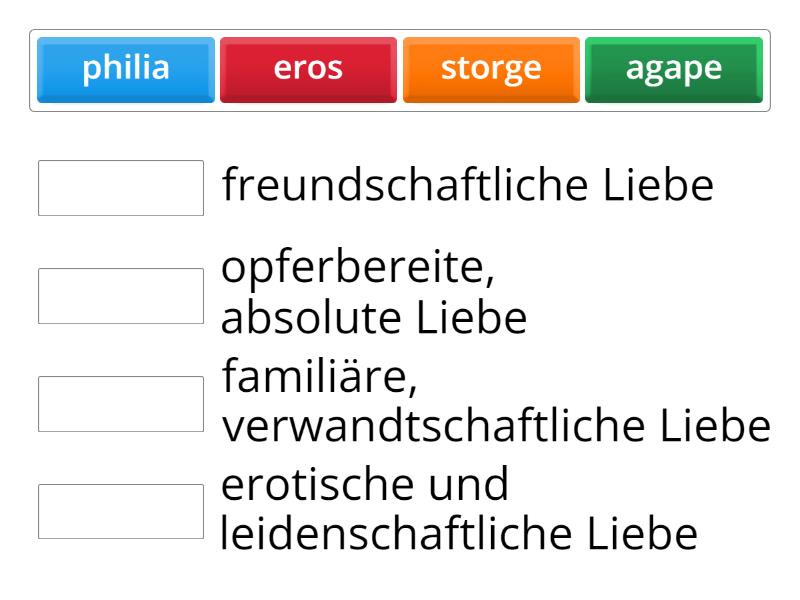Arten der Liebe Match up