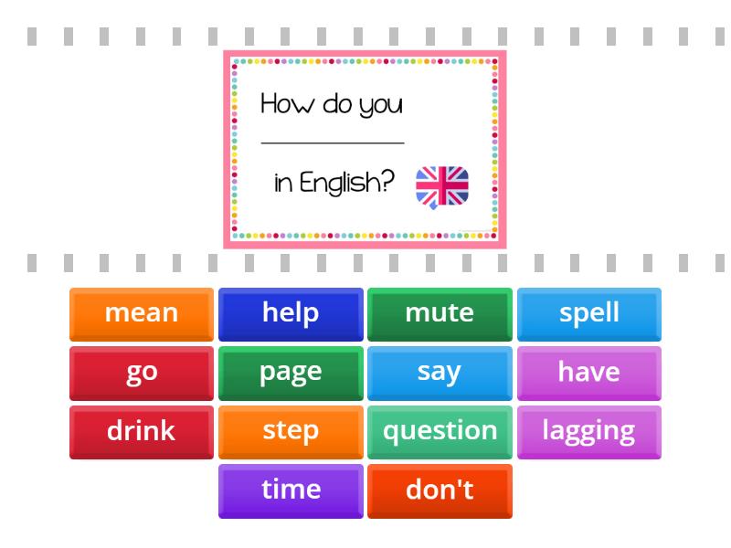 Classroom language - Find the match