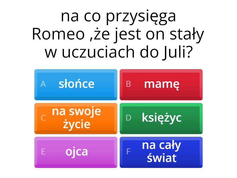 Romeo I Julia Test Online Test Romeo i Julia - Quiz