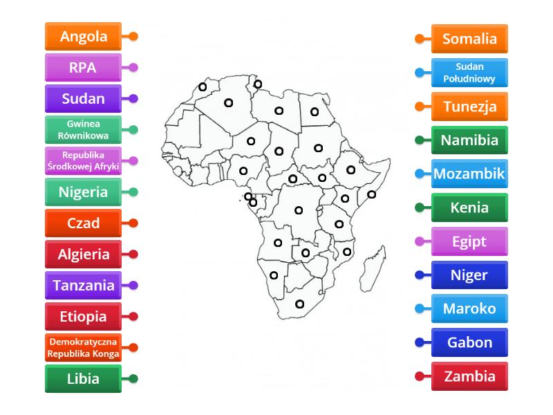 podzial polityczny afryki - Labelled diagram