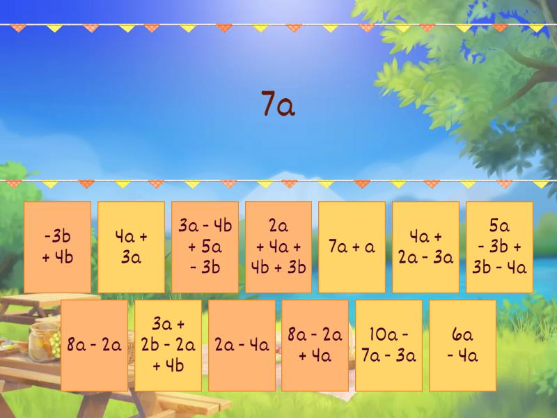 Simplifying algebra - foundation - Find the match