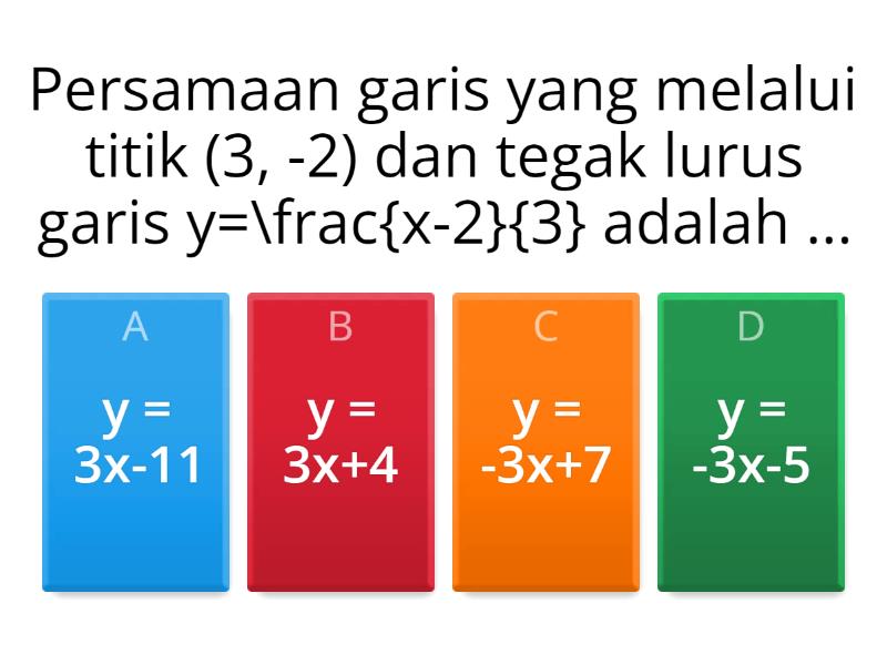 Persamaan garis lurus - Quiz