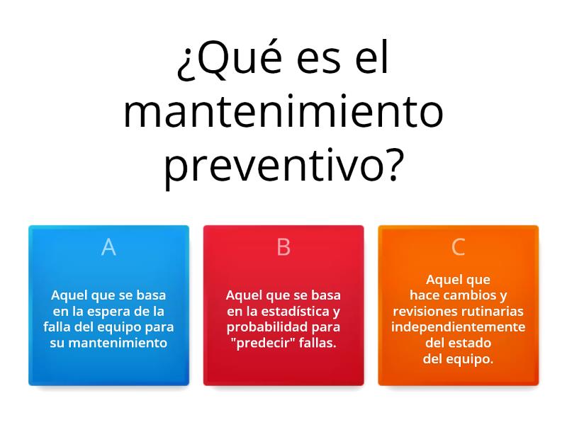 Mantenimiento Preventivo - Quiz