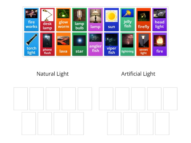 Sources of Light - Group sort