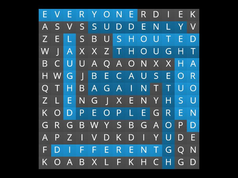 High Frequency Words 1 PURPLE (English) - Wordsearch