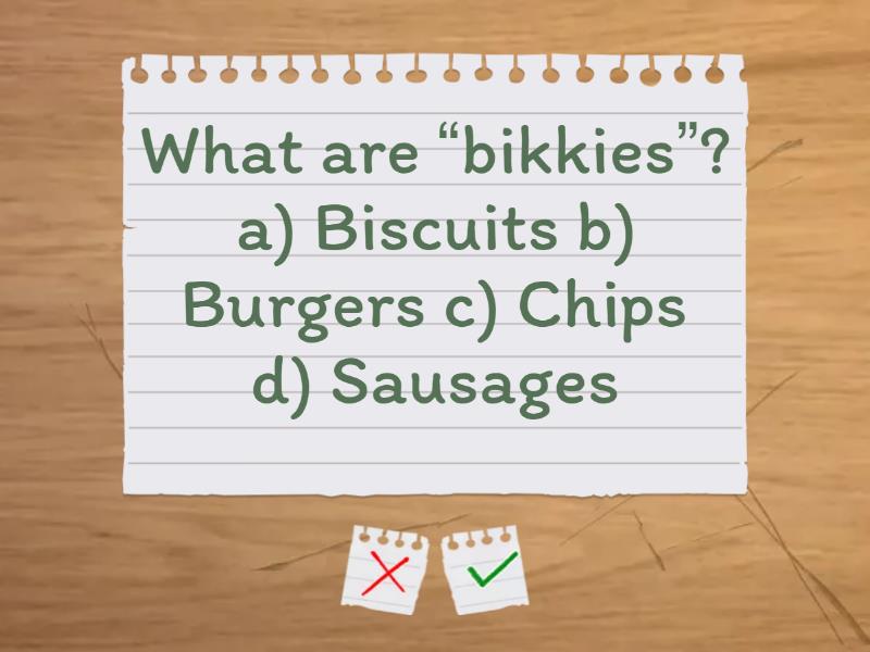 B4I1 M1 English through Food Aussi Food Lingo Flash cards