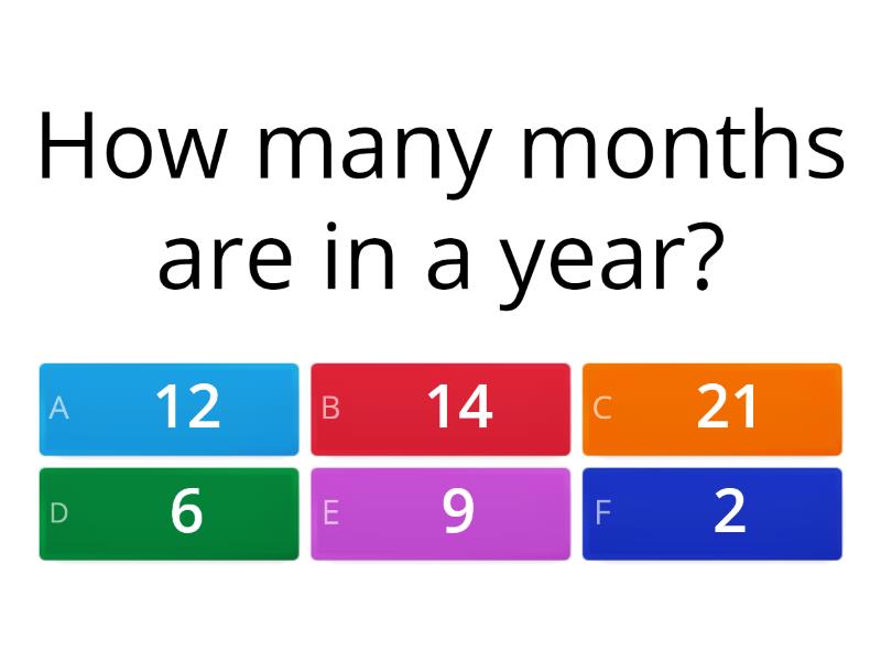 Months of the Year - Quiz