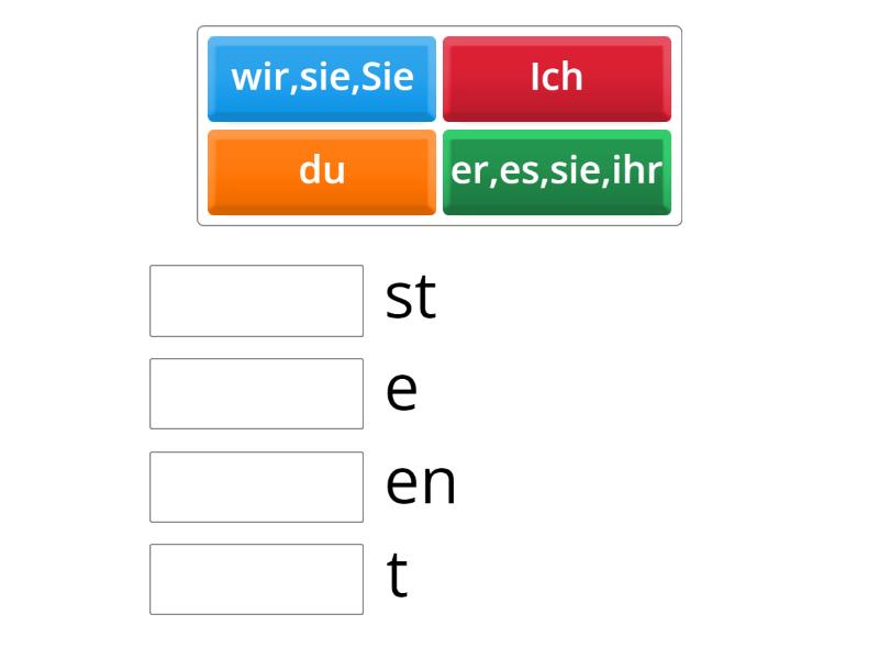 Verb Endungen - Match up