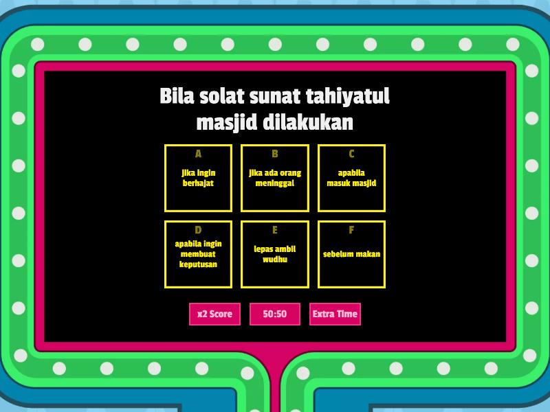 Solat Sunat Tahiyatul Masjid Dan Sunat Hajat - Gameshow Quiz