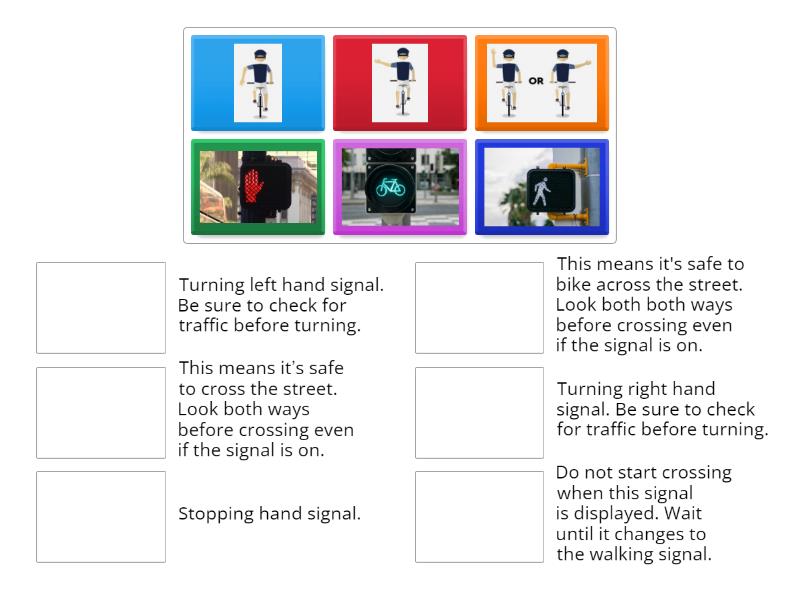 Peel Region's Bicycle & Pedestrian Signal Matching Game - Match up
