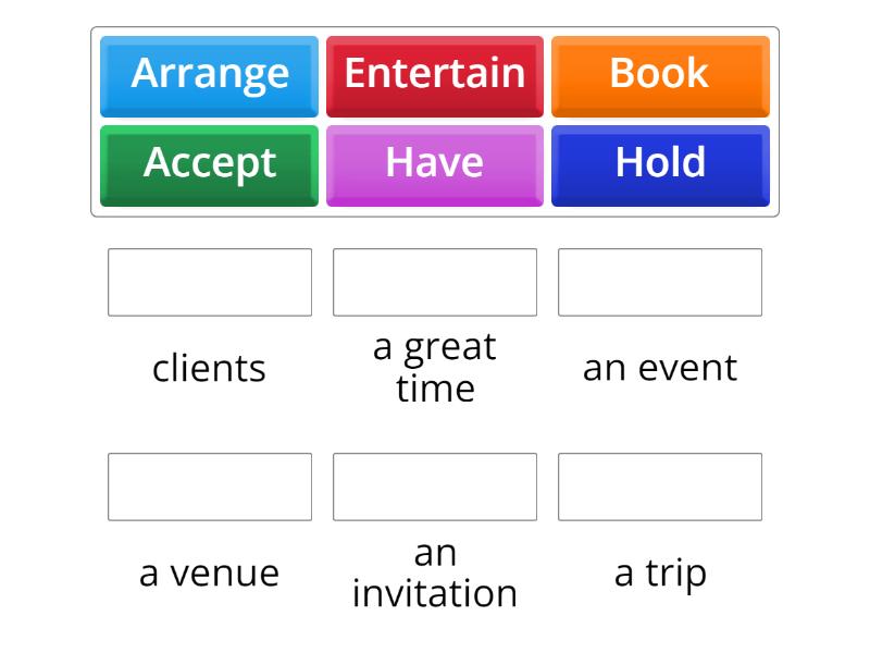 PAE Fernández: Entertaining: Match the verbs with their corresponding ...