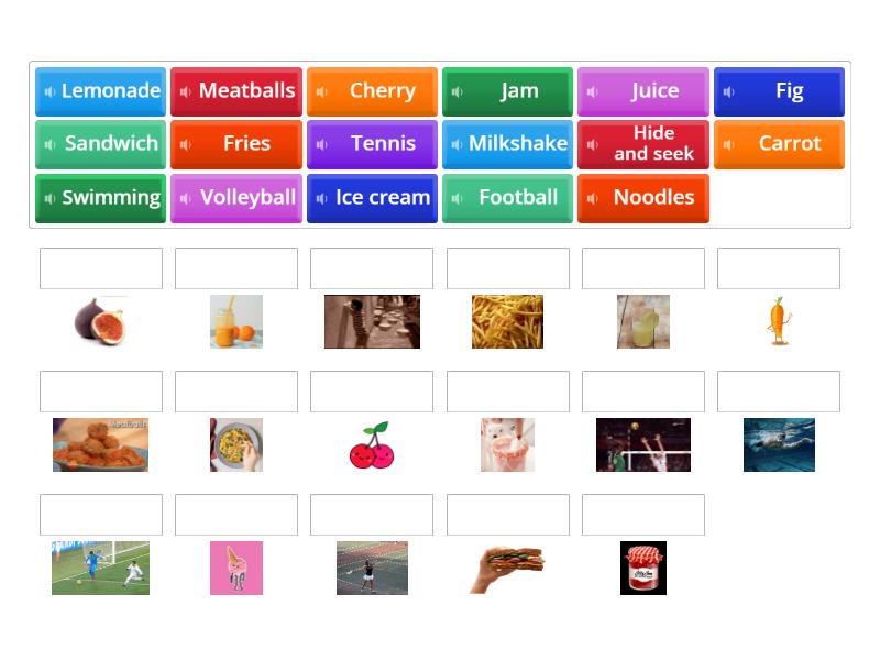 1G Food-Drinks-Games - Match up