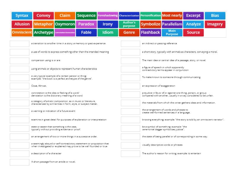 NWEA Vocabulary - Match up