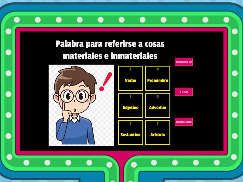 Sustantivos, Pronombres Y Verbos - Gameshow Quiz