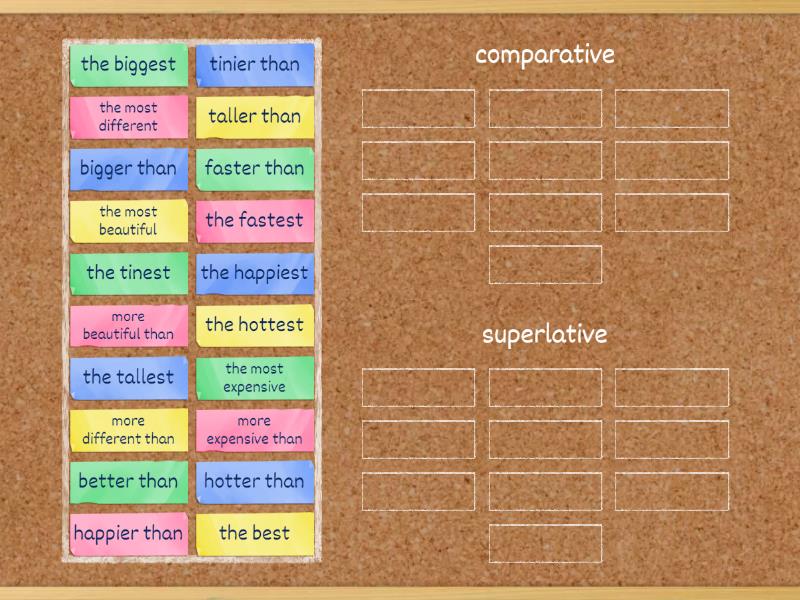 comparative and superlative - Group sort