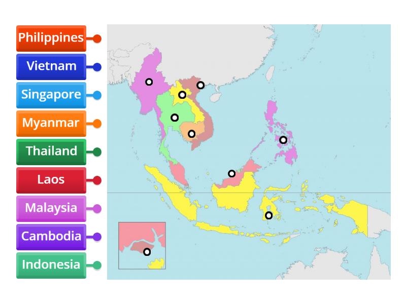 Southeast Asia Map Practice - Labelled diagram