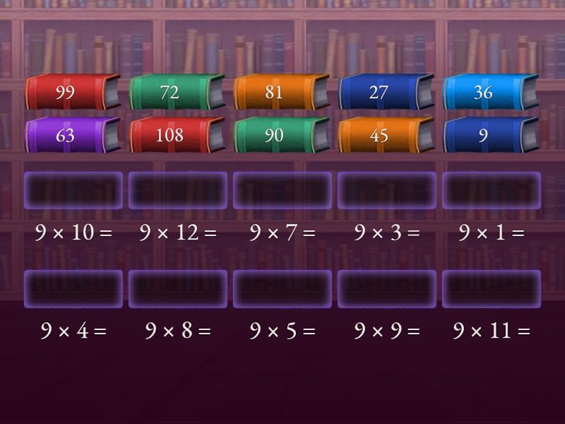 times tables 2 9