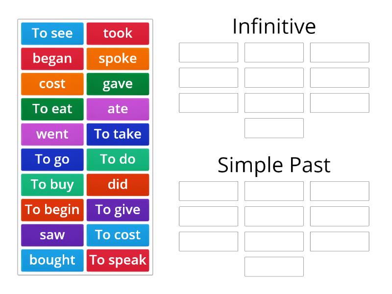 Beginners Grammar Test 4 - Group sort