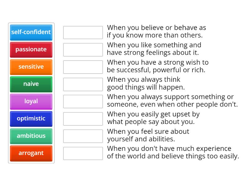 Character Adjectives - Une las parejas