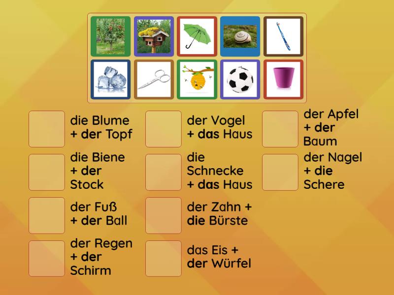 Zusammengesetzte Nomen - Zuordnen - Match Up