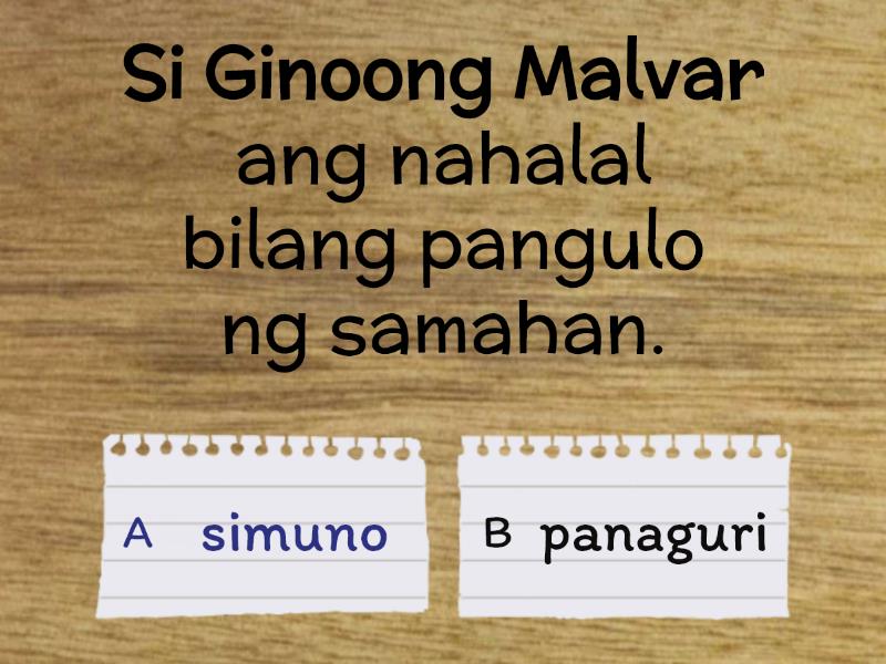 Bahagi Ng Pangungusap Tukuyin Kung Ang Mga Malalaking Salita Ay Simuno O Panaguri Quiz