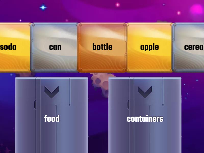 Food and Containers - Speed sorting