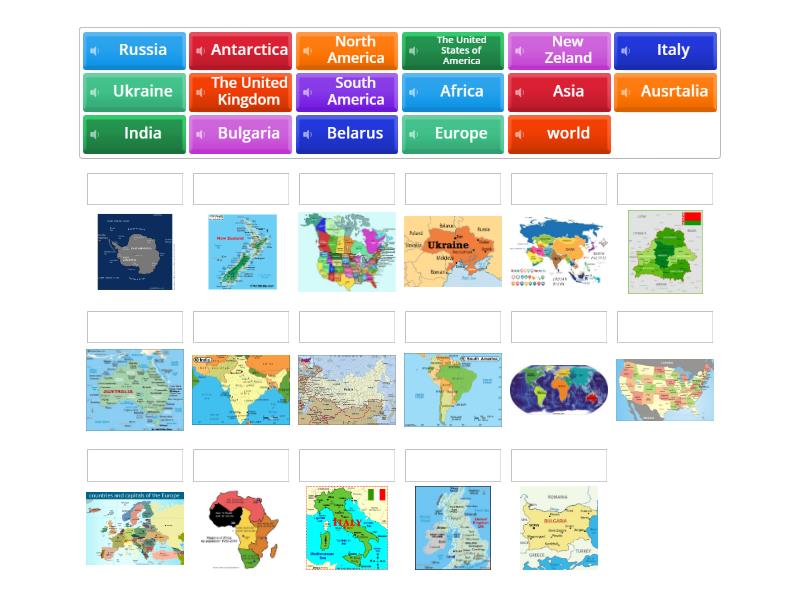 5 Form. Unit 8. Countries and continents. Lesson 1. Vocabulary matching ...