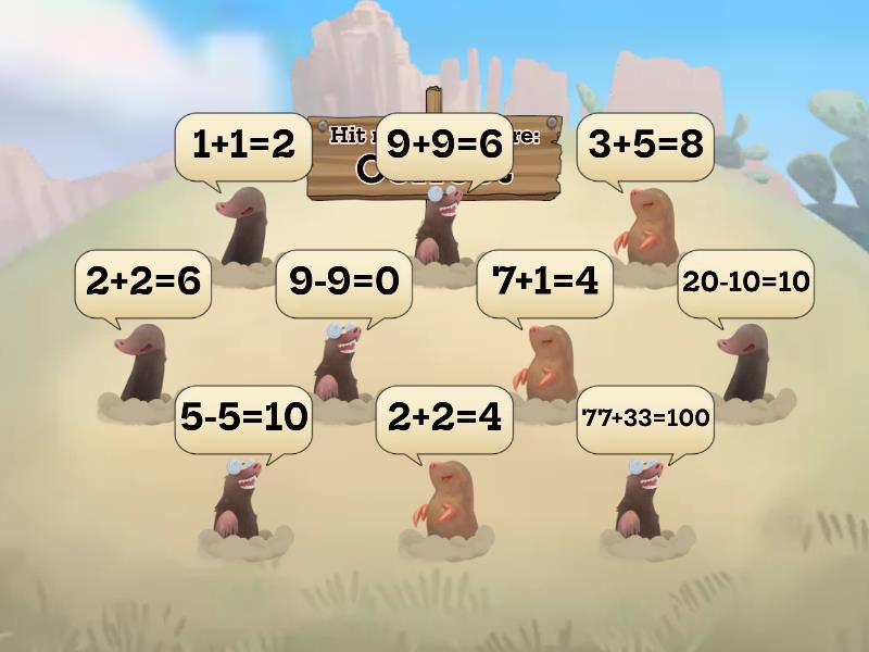 Grade 1 math - Whack-a-mole