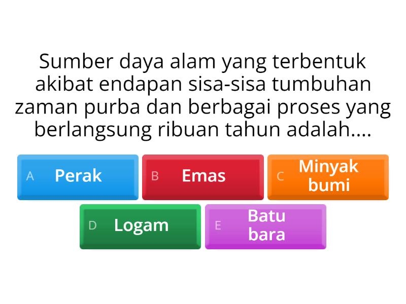 Perubahan Potensi Sumber Daya Alam - Quiz