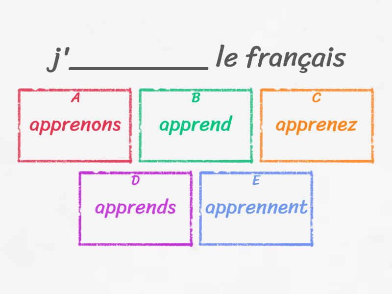 Verbes apprendre et comprendre - Questionário