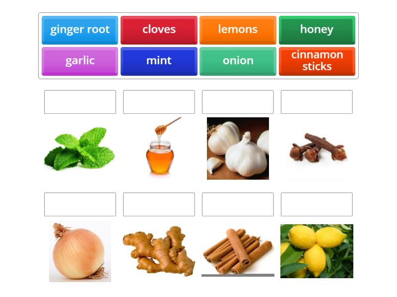 Ingredients for home remedies - Match up