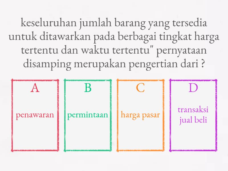 Penawaran Dan Permintaan - Quiz