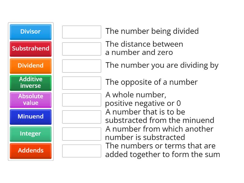 Unit 1 concepts - Match up