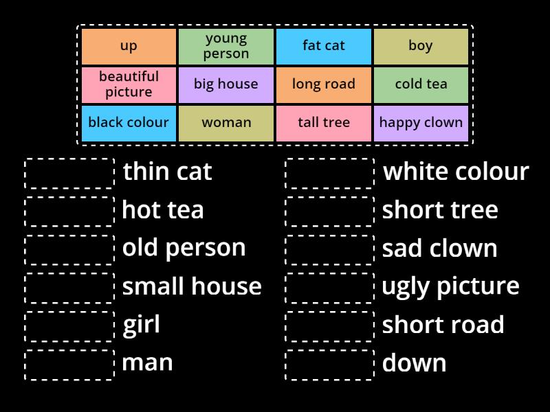 Match opposite adjectives - Match up