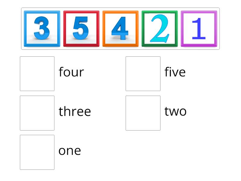 number names one to five