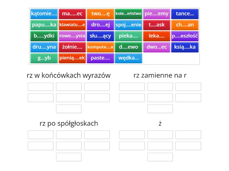 Test Rz Zasady Pisowni - Group Sort