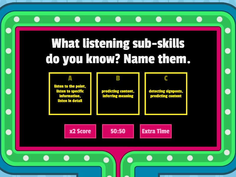 4 skills - Gameshow quiz