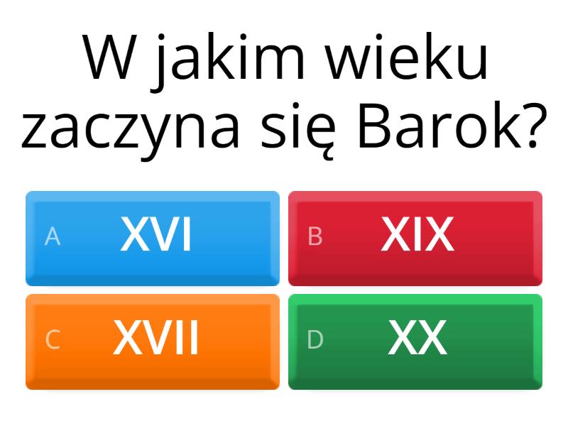 Barok i Sarmatyzm - Quiz