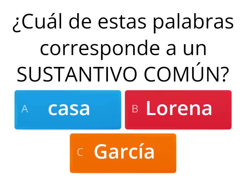 Sustantivos, Adjetivos Y Verbos. - Cuestionario