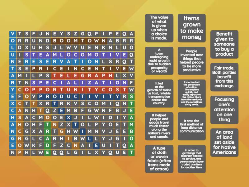 Westward Expansion Word Search - Wordsearch