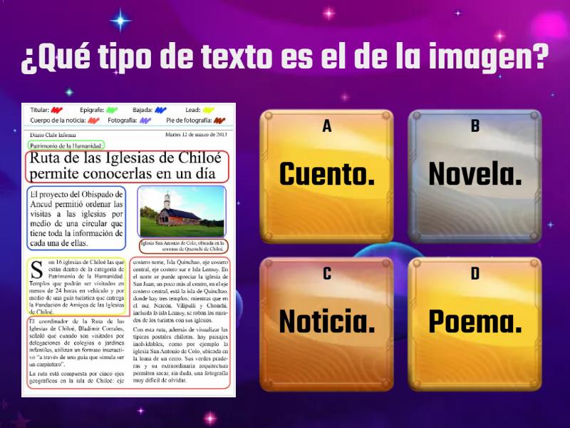 Textos Literarios Y No Literarios 8° - Test