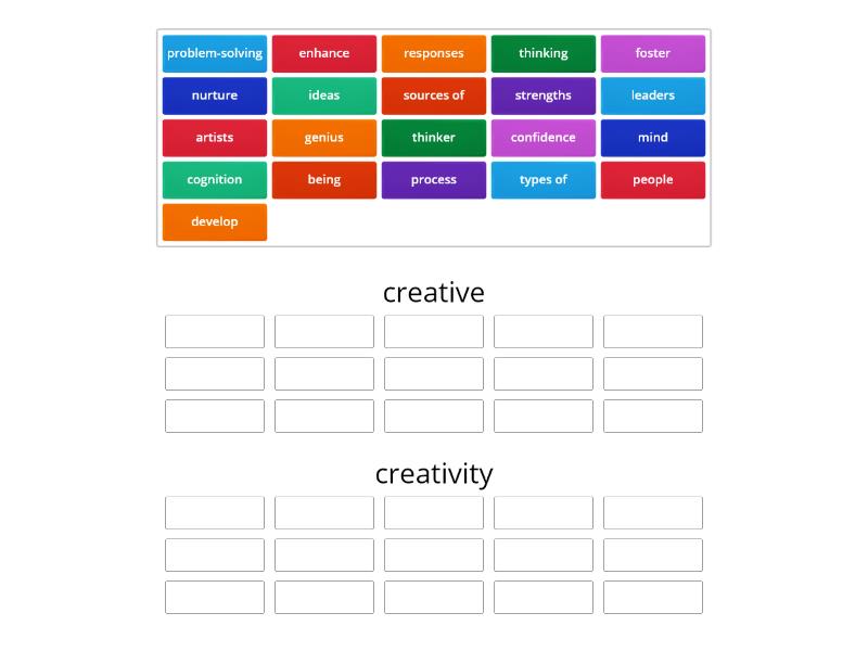 Creativity Collocation Group Sort