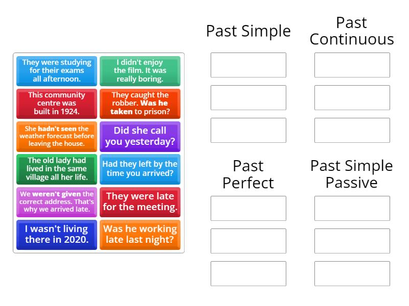 Past Tenses - Group sort