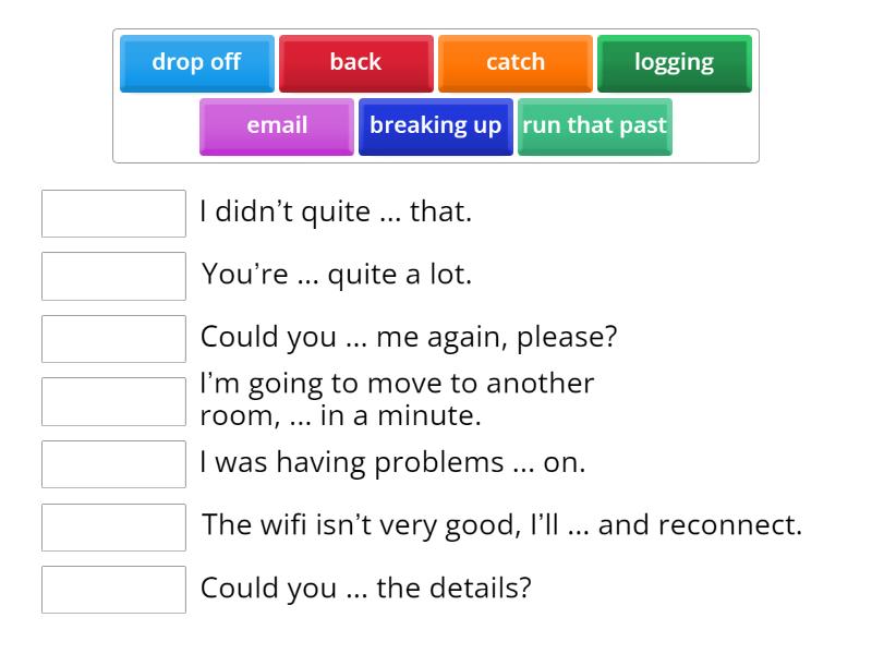 Online Meeting Issues: Phrases! - Match up